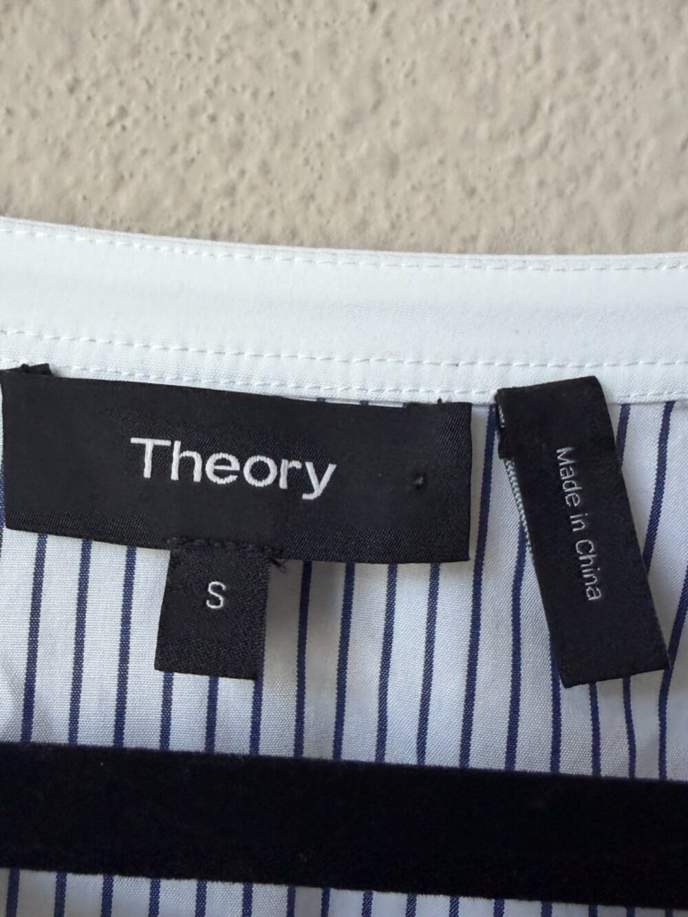 Theory Serah Stripe Cotton Side Tie Shirt Size S - Picture 3 of 5